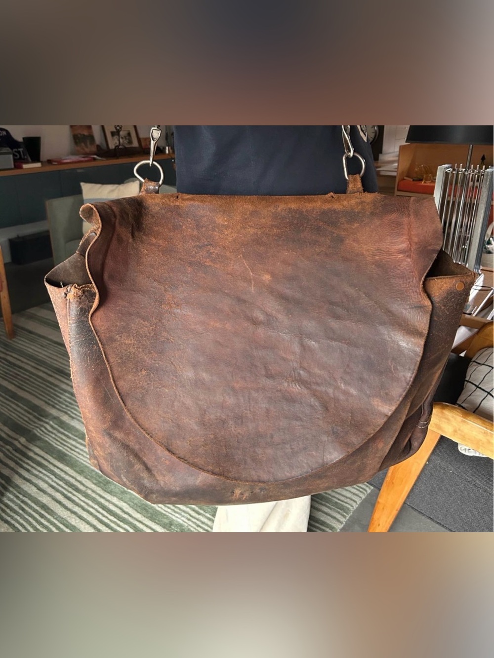 Vintage U.S leather postal bag